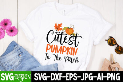 Cutest Pumpkin In The Patch SVG Cut File, Cutest Pumpkin In The Patch Sublimation Design, Cutest Pumpkin In The Patch SVG Cutting Files, Cutest Pumpkin In The Patch Sublimation PNG Design SVG BlackCatsMedia 