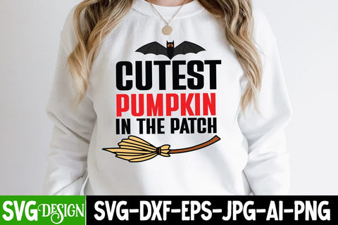 Cutest Pumpkin in the Patch SVG Cut File, Cutest Pumpkin in the Patch SVG Design, Halloween SVG Design, Halloween Quotes, Halloween Sublimation Design, Halloween Saying SVG Cut File, Halloween SVG Cut File SVG BlackCatsMedia 