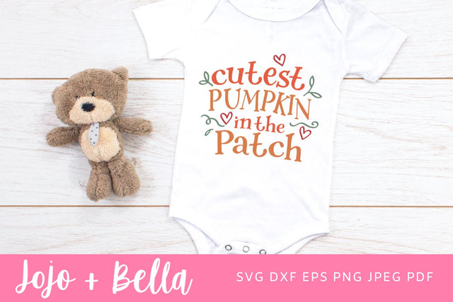 Cutest pumpkin in the patch svg, Fall shirt svg, Pumpkin patch svg, Funny thanksgiving svg, Thanksgiving svg for shirts, Kids thanksgiving svg, Svg files for Cricut, Silhouette SVG Jojo&Bella 