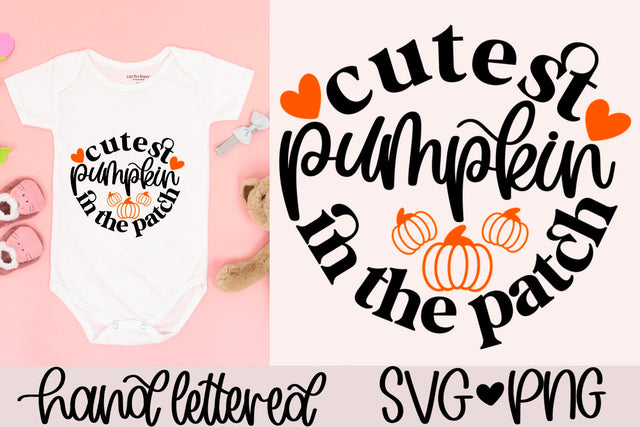 Cutest pumpkin in the patch svg, halloween baby svg, kids halloween svg, kids fall shirt svg, pumpkin patch svg, baby halloween svg SVG AnitaAlyiaLettering 