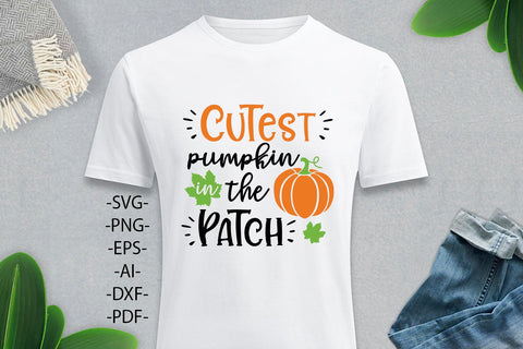 Cutest Pumpkin In The Patch SVG | Kids svg | Pumpkin tshirt | Kids halloween svg | Kids shirt svg SVG 1uniqueminute 