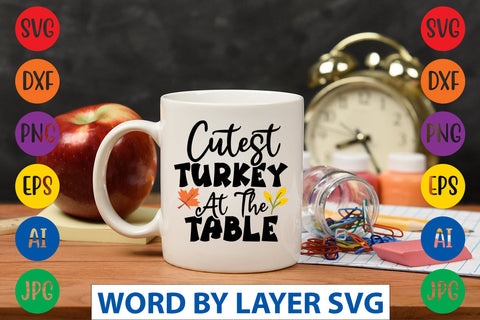 Cutest Turkey At The Table SVG CUT FILE SVG Rafiqul20606 