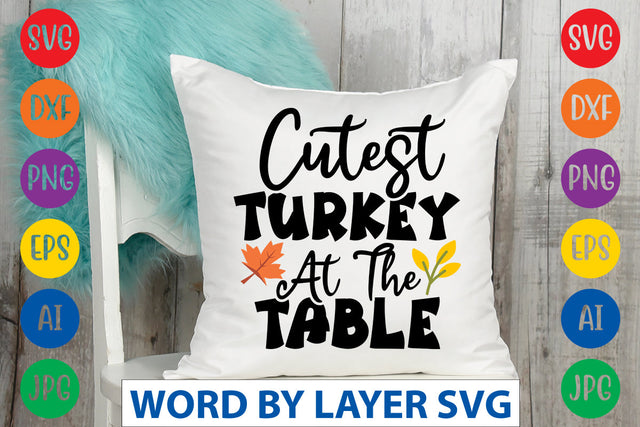 Cutest Turkey At The Table SVG CUT FILE SVG Rafiqul20606 