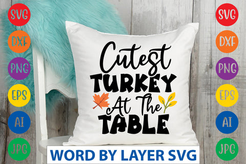 Cutest Turkey At The Table SVG CUT FILE SVG Rafiqul20606 