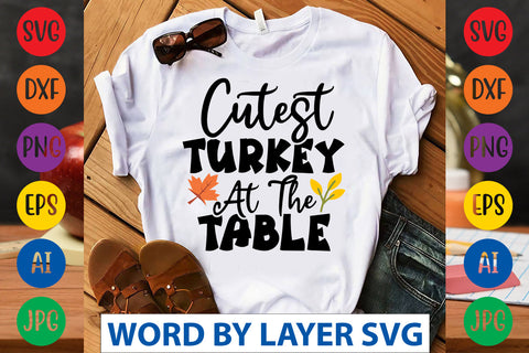 Cutest Turkey At The Table SVG CUT FILE SVG Rafiqul20606 