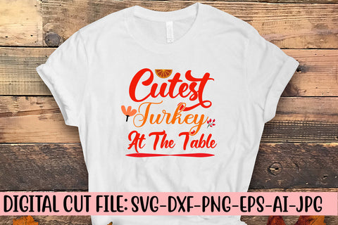 Cutest Turkey At The Table SVG Cut File SVG Syaman 