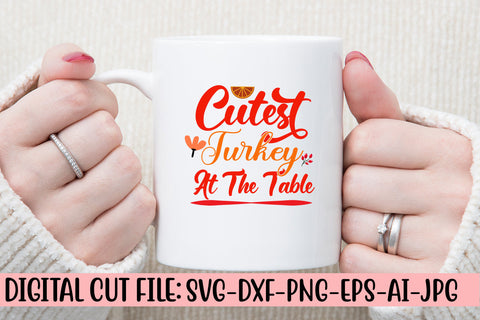 Cutest Turkey At The Table SVG Cut File SVG Syaman 