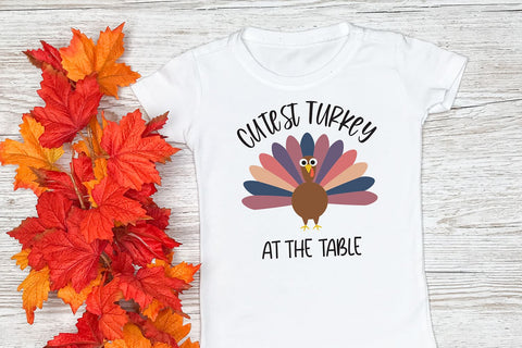 Cutest Turkey At The Table SVG | Kids Thanksgiving SVG SVG B Renee Design 