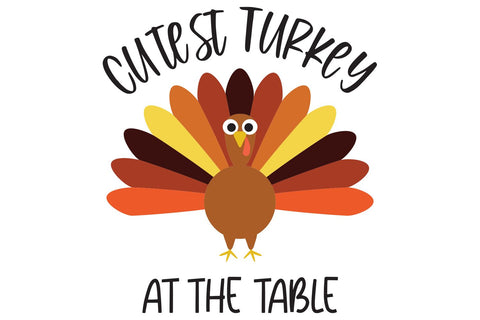 Cutest Turkey At The Table SVG | Kids Thanksgiving SVG SVG B Renee Design 