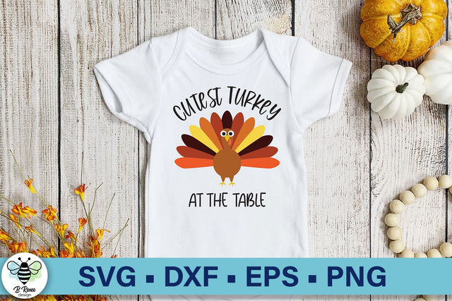 Cutest Turkey At The Table SVG | Kids Thanksgiving SVG SVG B Renee Design 