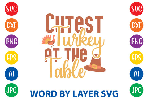 Cutest Turkey At The Table, Thanksgiving SVG SVG Rafiqul20606 