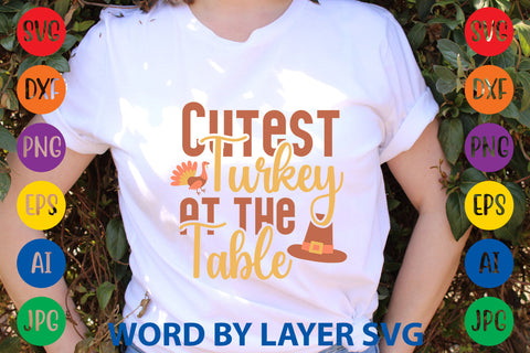 Cutest Turkey At The Table, Thanksgiving SVG SVG Rafiqul20606 