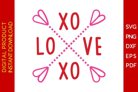 Cutest XOXO Love Valentine’s SVG PNG EPS Cut File SVG Creativedesigntee 