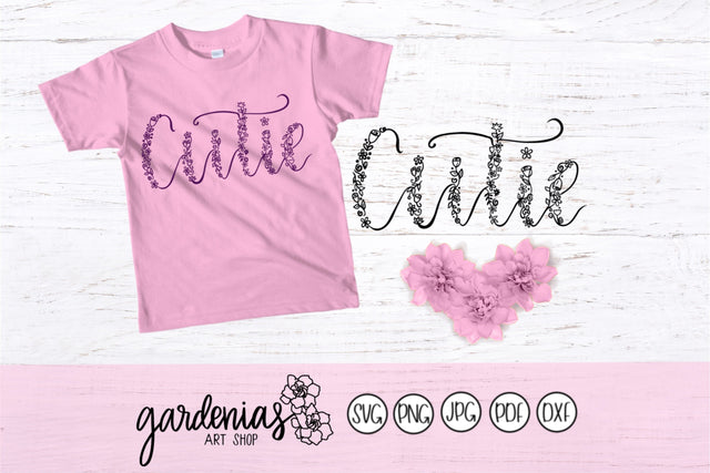 Cutie Floral Font SVG Gardenias Art Shop 