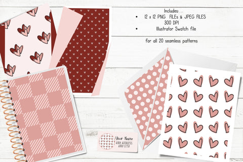 Cutie Pie - Valentine Pattern Paper Bundle Digital Pattern Designing Digitals 
