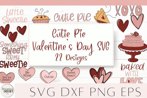 Cutie Pie Valentine SVG Bundle, Be Mine SVG, Love Clipart, Cute SVG files for Cricut SVG Designing Digitals 