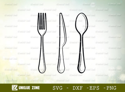 Cutlery Set Svg, Spoon Knife Fork Set Svg, Spoon Svg, Knife Svg, Fork Svg, Kitchen Set Svg SVG Unique Zone 