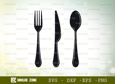 Cutlery Set Svg, Spoon Knife Fork Set Svg, Spoon Svg, Knife Svg, Fork Svg, Kitchen Set Svg SVG Unique Zone 