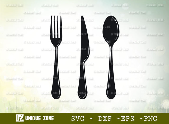 Cutlery Set Svg, Spoon Knife Fork Set Svg, Spoon Svg, Knife Svg, Fork Svg, Kitchen Set Svg SVG Unique Zone 
