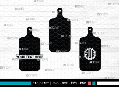 Cutting Board Monogram SVG | Kitchen Board Svg | Cutting Boards With Handle Svg | Kitchen Cutting Board Svg | Cooking Board Svg | Cutting Board Monogram SVG ETC Craft 