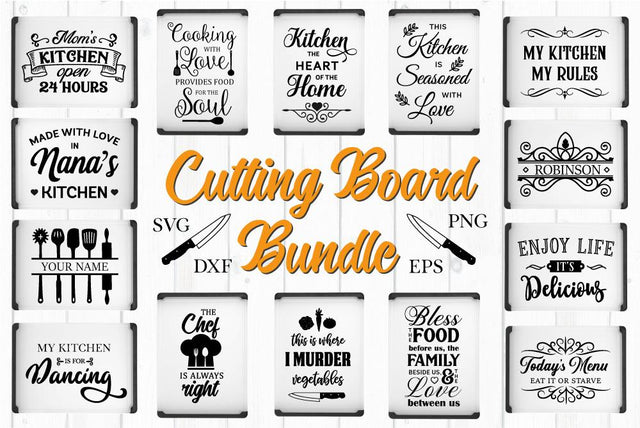 Cutting Board Quotes Bundle SVG Craft Pixel Perfect