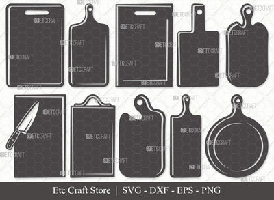 Cutting Board Silhouette SVG Cut File | Kitchen Board Svg | Cutting Boards With Handle Svg | Kitchen Cutting Board Svg | Cooking Board Svg | Cutting Board Svg Bundle SVG ETC Craft 