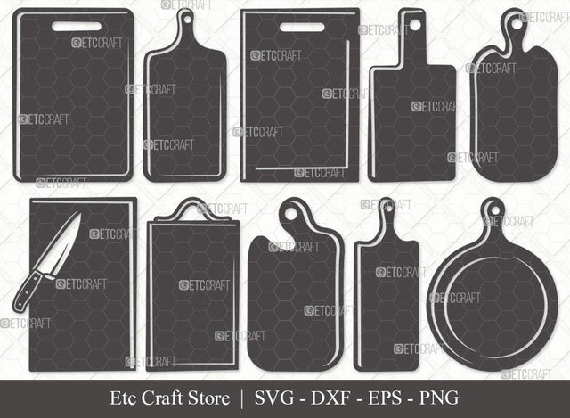 Cutting Board Silhouette SVG Cut File | Kitchen Board Svg | Cutting Boards With Handle Svg | Kitchen Cutting Board Svg | Cooking Board Svg | Cutting Board Svg Bundle SVG ETC Craft 