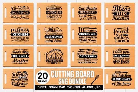 Cutting Board SVG Bundle | Kitchen Design SVG | Funny Quotes SVG designmaster24 