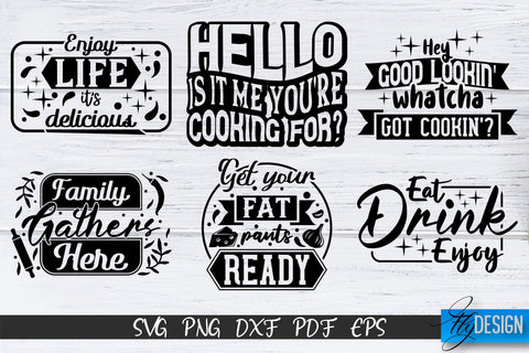 Cutting Board SVG Bundle | Kitchen Design SVG | Funny Quotes SVG Fly Design 