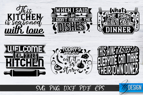 Funny Kitchen Quotes Svg Bundle Vol 2 Graphic by peachycottoncandy ·  Creative Fabrica