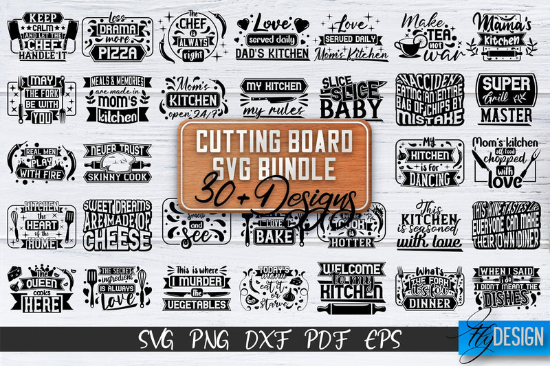 Cutting Board SVG Bundle | Kitchen SVG | Funny Quotes vol.2 - So Fontsy