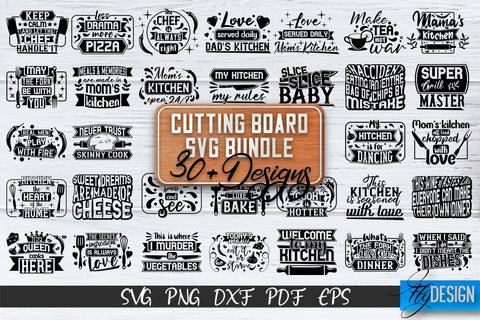 Cutting Board SVG Bundle Kitchen Quotes SVG (2742114)
