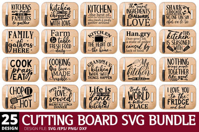 Cutting Board SVG Bundle SVG Regulrcrative 