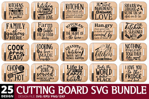 Cutting Board SVG Bundle SVG Regulrcrative 