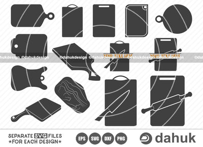 Cutting Board SVG, Kitchen svg, Kitchen Cutting Board svg, Cut file for silhouette, svg, eps, dxf, png, clipart cricut design space, vinyl cut files SVG dahukdesign 
