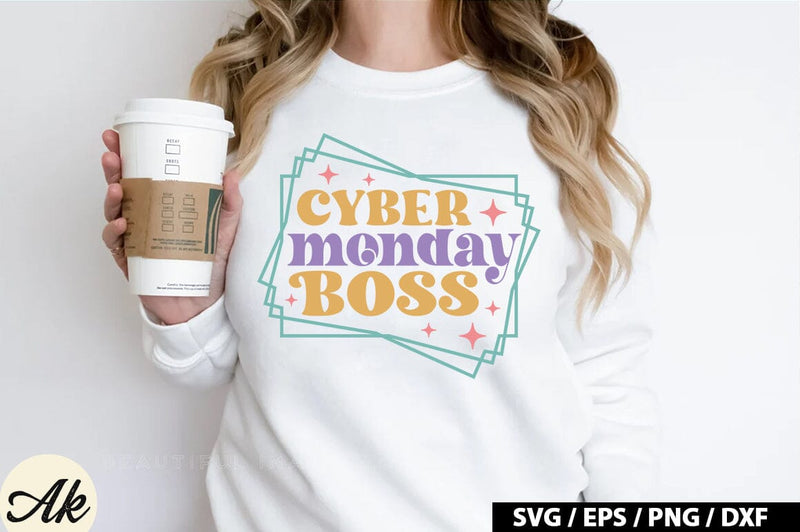 Cyber monday boss Retro SVG SVG akazaddesign 