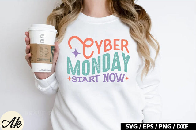 Cyber monday start now Retro SVG SVG akazaddesign 
