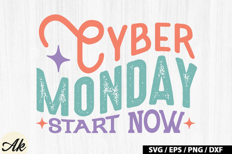 Cyber monday start now Retro SVG SVG akazaddesign 
