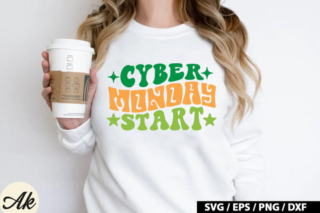 Cyber monday start Retro SVG SVG akazaddesign 