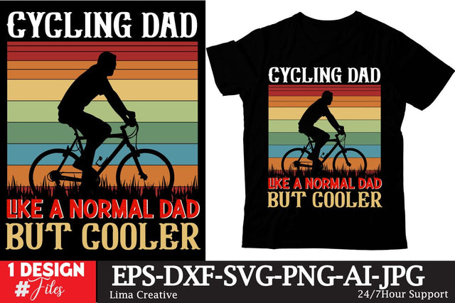 Cycling Dad LIke A NOrmal Dad But Cooler SVG Cute File ,Father's Day Retro Sunset T-shirt Design, Dad SVG Cute File, Dad Sublimation ,Father's Day Clip Art, Father's Day SVG Qutes ,Dad T-shirt Design SVG Insomnia Std 