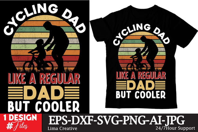 Cycling Dad Like A Regular Dad But Cooler SVG Cute File ,Father's Day Retro Sunset T-shirt Design, Dad SVG Cute File, Dad Sublimation ,Father's Day Clip Art, Father's Day SVG Qutes ,Dad T-shirt Design SVG Insomnia Std 