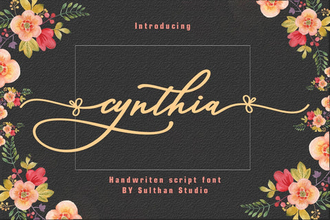 Cynthia script Font Sulthan studio 