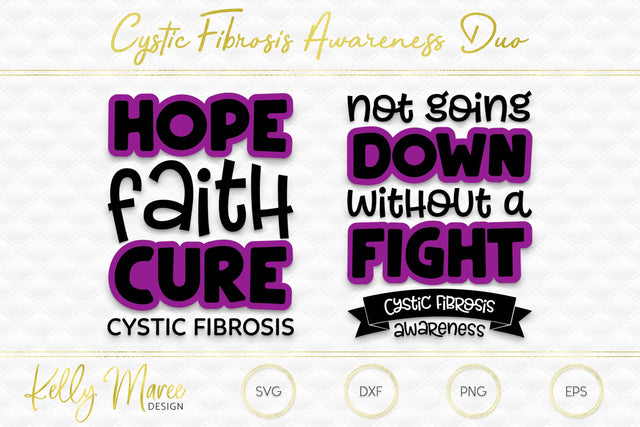 Cystic Fibrosis Awareness Cut File Duo Kelly Maree Design 