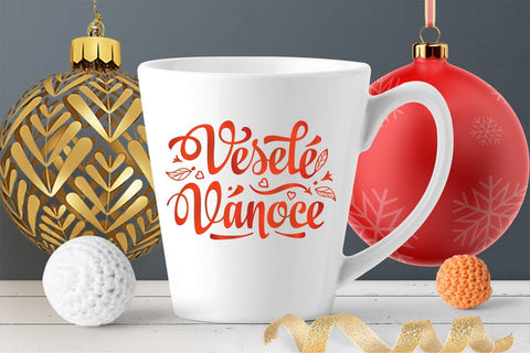 Czech Christmas Vesele Vanoce svg Christmas lettering Congratulations in Slavic Happy Christmas SVG Zoya Miller 