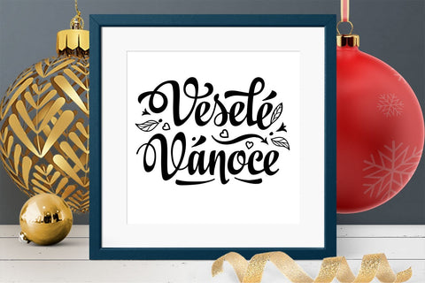 Czech Christmas Vesele Vanoce svg Christmas lettering Congratulations in Slavic Happy Christmas SVG Zoya Miller 