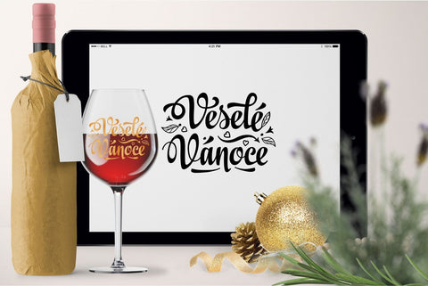 Czech Christmas Vesele Vanoce svg Christmas lettering Congratulations in Slavic Happy Christmas SVG Zoya Miller 