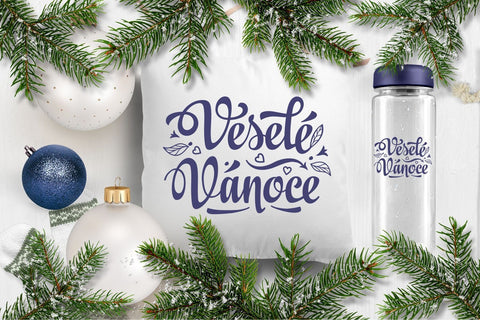 Czech Christmas Vesele Vanoce svg Christmas lettering Congratulations in Slavic Happy Christmas SVG Zoya Miller 