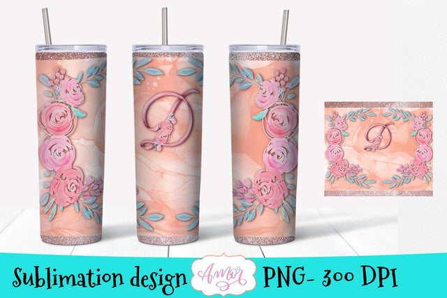 D monogram design for 20oz tumbler sublimation Sublimation Amorclipart 