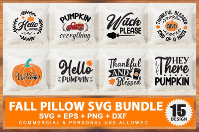 D0132---Fall Pillow SVG Bundle. Fall Svg Bundle, Fall Quote Svg Eps Dxf Png PDF Cutting Files For Silhouette Cameo Cricut, SVG Designangry 