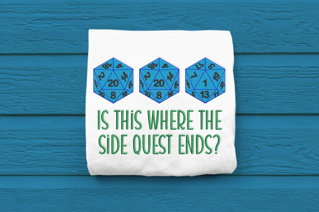 D20 Side Quest 2021 Embroidery Embroidery/Applique DESIGNS Designed by Geeks 